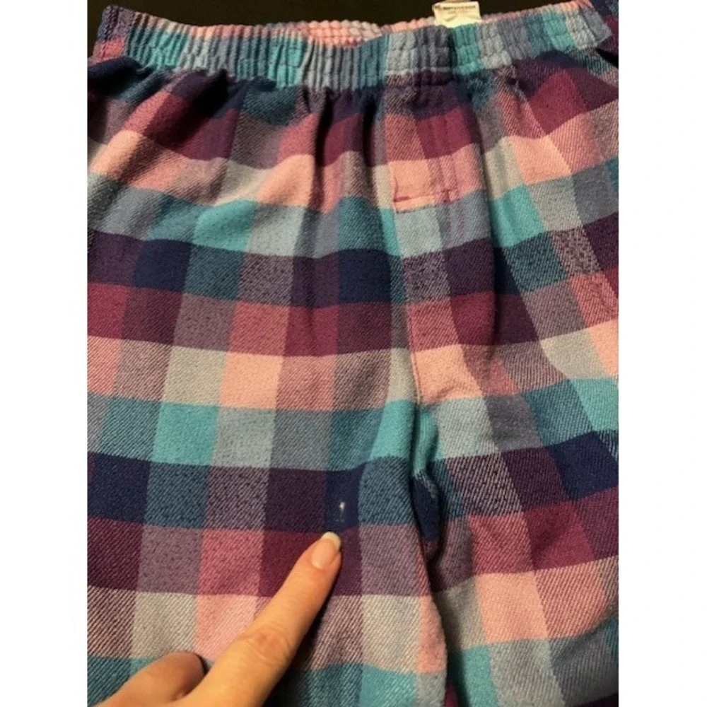 LL Bean kids pajama pants, size 14/16, pastel plaid design